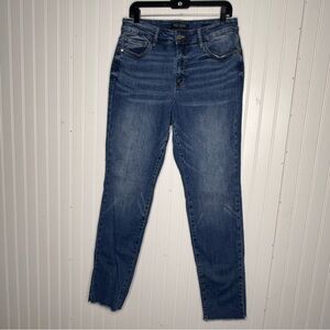 Judy Blue Distressed High Rise Boyfriend Fit Jeans with Raw Hem Size 14W
